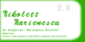 nikolett marienescu business card